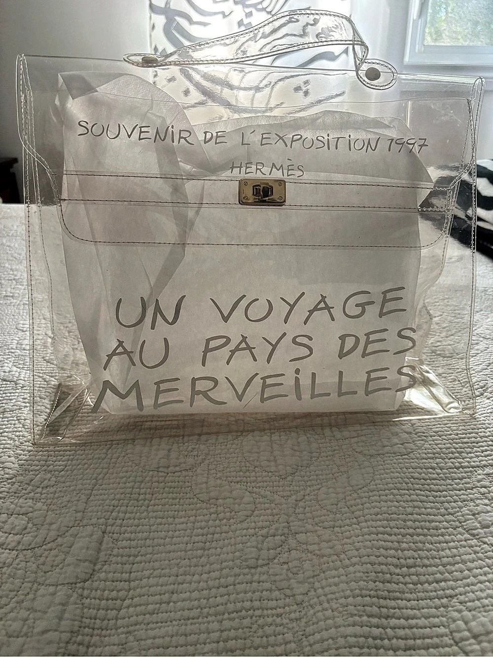 Hermès Kelly Souvenir de l'Exposition 1997 Clear Tote Bag